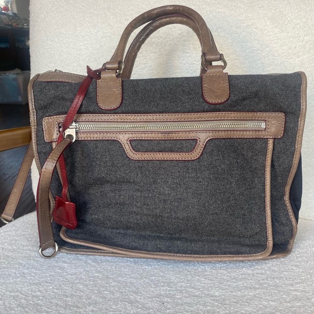 MZ WALLACE Gray Wool Tote